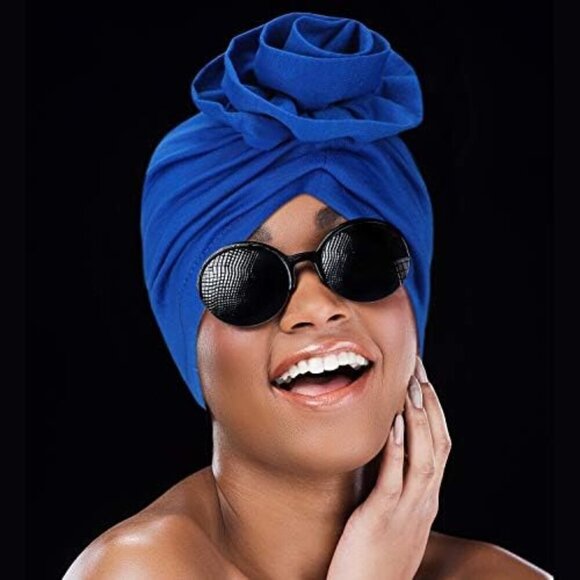 Women Turban Headwraps 6 Pack Cotton Colorful African Knot Bonnet Accessories main image 4